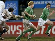25 February 2005; Andrew Trimble, Ireland U21, in action against Ryan Davis, England U21. U21 Rugby Championship, Ireland U21 v England U21, Donnybrook, Dublin. Picture credit; David Maher / SPORTSFILE