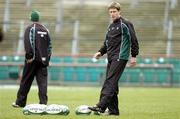 26 February 2005; Out-half Ronan O'Gara in action during kicking practice. Ireland squad kicking practice, Lansdowne Road, Dublin. Picture credit; Brendan Moran / SPORTSFILE