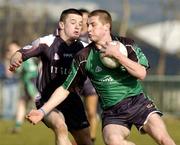 26 February 2005; Brian Mallon, QUB, in action against Jamie Murphy, Sligo IT. Datapac Sigerson Cup Final, Sligo IT v Queens University Belfast, Dundalk IT, Dundalk, Co. Louth. Picture credit; Matt Browne / SPORTSFILE