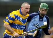 26 February 2005; Colin Lynch, Clare, in action against Michael Carton, Dublin. Allianz National Hurling League, Division 1A, Dublin v Clare, Parnell Park, Dublin. Picture credit; Brian Lawless / SPORTSFILE