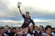 26 February 2005; Christy Toye, Sligo IT captain, lifts the cup after victory over QUB. Datapac Sigerson Cup Final, Sligo IT v Queens University Belfast, Dundalk IT, Dundalk, Co. Louth. Picture credit; Matt Browne / SPORTSFILE