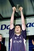 26 February 2005; Christy Toye, Sligo IT captain, lifts the cup after victory over QUB. Datapac Sigerson Cup Final, Sligo IT v Queens University Belfast, Dundalk IT, Dundalk, Co. Louth. Picture credit; Matt Browne / SPORTSFILE