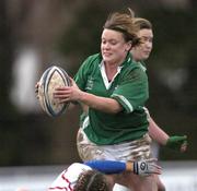 26 February 2005; Lynne Cantwell, Ireland, in action against Vicky Massarella, England. Women's Six Nations Rugby Championship, Ireland v England, Templeville Road, Dublin. Picture credit; Ciara Lyster / SPORTSFILE