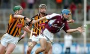 27 February 2005; David Collins, Galway, in action against Henry Shefflin, and Martin Comerford, right, Kilkenny. Allianz National Hurling League, Division 1A, Kilkenny v Galway, Nowlan Park, Kilkenny. Picture credit; Pat Murphy / SPORTSFILE