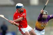 27 February 2005; Garvan McCarthy, Cork, in action against Eoin Quigley, Wexford. Allianz National Hurling League, Division 1B, Wexford v Cork, Wexford Park, Wexford. Picture credit; David Maher / SPORTSFILE