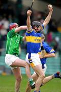 27 February 2005; Michael Webster, Tipperary, in action against Brian Geary, Limerick. Allianz National Hurling League, Division 1B, Limerick v Tipperary, Gaelic Grounds, Limerick. Picture credit; Kieran Clancy / SPORTSFILE
