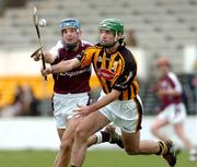 27 February 2005; Brian Barry, Kilkenny, in action against David Collins, Galway. Allianz National Hurling League, Division 1A, Kilkenny v Galway, Nowlan Park, Kilkenny. Picture credit; Pat Murphy / SPORTSFILE