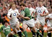 27 February 2005; Brian O'Driscoll, Ireland, goes past the England defence. RBS Six Nations Championship 2005, Ireland v England, Lansdowne Road, Dublin. Picture credit; Matt Browne / SPORTSFILE