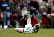 27 February 2005; Ireland captain Brian O'Driscoll touches down to score his sides first try against England. RBS Six Nations Championship 2005, Ireland v England, Lansdowne Road, Dublin. Picture credit; Brendan Moran / SPORTSFILE