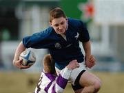 28 February 2005; Darren Hudson, St. Mary's College, is tackled by Cillian Gowan, Clongowes Wood. Leinster Schools Junior Cup Quarter-Final, Clongowes Wood College v St. Mary's, Donny Brook, Dublin. Picture credit; Pat Murphy / SPORTSFILE