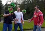 26 February 2005; England fans, from left, Patrick Marriott, Gareth Marshall and Peter Marriott, test their skills prior to the RBS Six Nations game against Ireland. St. Stephen's Green, Dublin. Picture credit; Brian Lawless / SPORTSFILE