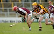 27 February 2005; Fergal Moore, Galway, in action against Richie Power, Kilkenny. Allianz National Hurling League, Division 1A, Kilkenny v Galway, Nowlan Park, Kilkenny. Picture credit; Pat Murphy / SPORTSFILE