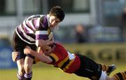 1 March 2005; Mark Russell, Terenure College, in action against Richard Ivers, CBC Monkstown. Leinster Schools Junior Cup Quarter-Final, Terenure College v CBC Monkstown, Donnybrook, Dublin. Picture credit; Brian Lawless / SPORTSFILE