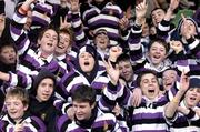 1 March 2005; Terenure College fans cheer on their side during the match. Leinster Schools Junior Cup Quarter-Final, Terenure College v CBC Monkstown, Donnybrook, Dublin. Picture credit; Brian Lawless / SPORTSFILE