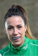 4 December 2013; Irish senior women's hockey star Anna O'Flanagan at the announcement of OPRO as the official mouthguard provider to Irish Hockey Association. UCD, Belfied, Dublin. Picture credit: Stephen McCarthy / SPORTSFILE