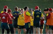 4 December 2013; Munster players drink some fluids during squad training ahead of their Heineken Cup 2013/14, Pool 6, Round 3, game against Perpignan on Sunday. Munster Rugby Squad Training, University of Limerick, Limerick. Picture credit: Diarmuid Greene / SPORTSFILE