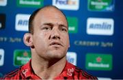 4 December 2013; Munster's BJ Botha during a press conference ahead of their Heineken Cup 2013/14, Pool 6, Round 3, game against Perpignan on Sunday. Munster Rugby Press Conference, Castletroy Park Hotel, Limerick. Picture credit: Diarmuid Greene / SPORTSFILE