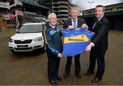 5 December 2013; ŠKODA Ireland today announced the extension of its sponsorship of Tipperary GAA by another year, bringing its investment over the four year partnership to €800,000. To mark the deal, the new 2014 Tipperary GAA strip was unveiled at Croke Park today. The strip features a special 1884 motif to commemorate 130 years of Tipperary GAA. Pictured at Croke Park announcing the extension of the ŠKODA sponsorship, from left, Tipperary county board chairman Sean Nugent, Tipperary GAA Board Secretary Timmy Floyd and Ronan Power, dealer principal, Ryan Motor Power. Picture credit: Stephen McCarthy / SPORTSFILE