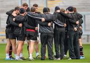 6 December 2013;The Ulster team huddle during the captain's run ahead of their Heineken Cup 2013/14, Pool 5, Round 3, game against Treviso on Saturday. Ulster Rugby Captain's Rune, Ravenhill Park, Belfast, Co. Antrim. Picture credit: Oliver McVeigh / SPORTSFILE