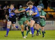 7 December 2013; Jenny Murphy, Leinster, is tackled by Niamh Ni Dromha, Connacht. Women's Interprovincial, Leinster v Connacht, Ashbourne RFC, Ashbourne, Co. Meath. Picture credit: Matt Browne / SPORTSFILE