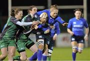 7 December 2013; Shannon Houston, Leinster, is tackled by Lisa McDonnagh and Jaqui Mulligan, Connacht. Women's Interprovincial, Leinster v Connacht, Ashbourne RFC, Ashbourne, Co. Meath. Picture credit: Matt Browne / SPORTSFILE