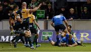 7 December 2013; Luke Fitzgerald, Leinster, goes over for his side's first try. Heineken Cup 2013/14, Pool 1, Round 3, Northampton Saints v Leinster. Franklins Gardens, Northampton, England. Picture credit: Stephen McCarthy / SPORTSFILE