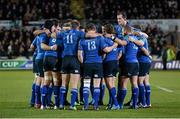 7 December 2013; The Leinster team huddle ahead of the game. Heineken Cup 2013/14, Pool 1, Round 3, Northampton Saints v Leinster. Franklins Gardens, Northampton, England. Picture credit: Stephen McCarthy / SPORTSFILE