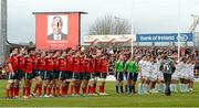 8 December 2013; The Munster and Perpignan teams stand for a minute silence in memory of the late South African President Nelson Mandela. Heineken Cup 2013/14, Pool 6, Round 3, Munster v Perpignan, Thomond Park, Limerick. Picture credit: Matt Browne / SPORTSFILE