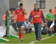 8 December 2013; Conor Murray, Munster, leaves the field after picking up an injury in the first half. Heineken Cup 2013/14, Pool 6, Round 3, Munster v Perpignan, Thomond Park, Limerick. Picture credit: Matt Browne / SPORTSFILE