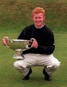 17 June 1998; Runner-up Brian Omelia poses with the trophy prior to the final of the Irish Amateur Close Golf Championship, sponsored by Bank of Ireland, at The Island Golf Club in Donabate, Dublin. Photo by Matt Browne/Sportsfile