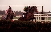 29 December 1998; Istabraq, with Charlie Swan up, jump the last on their way to winning the AIB Agri-Business December Festival Hurdle, from Shantarini, with Kieran Gaule up, who finished second, during day four of the Christmas Festival at Leopardstown Racecourse in Dublin. Photo by Matt Browne/Sportsfile