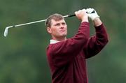16 October 1998; John Dignam watches his tee shot on the 3rd hole during the second round of the Irish PGA Golf Championship at Powerscourt Golf Club in Enniskerry, Wicklow. Photo by Matt Browne/Sportsfile