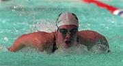 1 March 1998; Ireland's Lee Kelleher competes in the Women's 100m Butterfly event during the Leisureland International Swim Meet in Galway. Photo by Matt Browne/Sportsfile