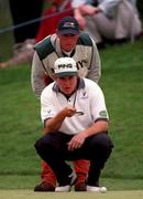 4 July 1997; Lee Westwood of England lines up a putt during the second round of the Murphy's Irish Open Golf Championship at Druid's Glen Golf Club in Wicklow. Photo by Brendan Moran/Sportsfile