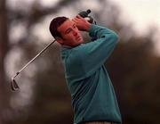 18 October 1998; Michael Allan watches his tee shot on the 3rd hole during the final round of the Irish PGA Golf Championship at Powerscourt Golf Club in Enniskerry, Wicklow. Photo by Ray Lohan/Sportsfile