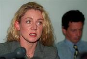 7 August 1998; Michelle Smith de Bruin, and her husband and coach Eric de Bruin, during a press conference at Lennon Heather & Company Solicitors in Dublin. Photo by David Maher/Sportsfile