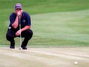 29 June 1997; Natascha Fink of Austria lines up a putt on the 3rd green during the final round of the Guardian Ladies Irish Open at Luttrellstown Castle Golf Course in Dublin. Photo by Brendan Moran/Sportsfile