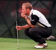 21 August 1997; Per Ulrik Johansson of Sweden lines up a putt on the 9th green during the first round of the Smurfit European Open at The K Club in Straffan, Kildare. Photo by Brendan Moran/Sportsfile