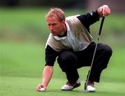 21 August 1997; Per Ulrik Johansson of Sweden lines up a putt on the 9th green during the first round of the Smurfit European Open at The K Club in Straffan, Kildare. Photo by Brendan Moran/Sportsfile