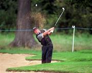 23 August 1997; Peter Baker of England chips from a bunker onto the 1st green during the third round of the Smurfit European Open at The K Club in Straffan, Kildare. Photo by Matt Browne/Sportsfile