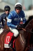 19 March 1998; Jockey Peter Niven, onboard Robbo, ahead of the Elite Racing Club Triumph Hurdle on day three of the Cheltenham Festival at Prestbury Park in Cheltenham, England. Photo by Matt Browne/Sportsfile