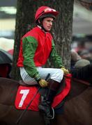 28 January 1999; Jockey Philip Carberry, onboard Irish Charm, prior to the Dinn Ri Maiden Hurdle at Gowran Park in Kilkenny. Photo by Matt Browne/Sportsfile