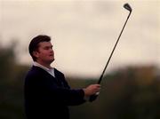 18 October 1998; Raymond Burns watches his tee shot on the 3rd hole during the final round of the Irish PGA Golf Championship at Powerscourt Golf Club in Enniskerry, Wicklow. Photo by Ray Lohan/Sportsfile