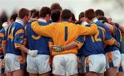 7 February 1999; The Wicklow team gather in a huddle prior to the Church & General National Football League Division 2A match between Louth and Wicklow at O'Rahilly Park in Drogheda, Louth. Photo by Brendan Moran/Sportsfile