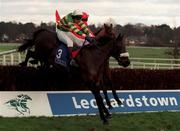 9 January 1999; Wylde Hide, with Barry Cash up, jumps the last during the Pierse Leopardstown Handicap Chase at Leopardstown Racecourse in Dublin. Photo by Ray McManus/Sportsfile