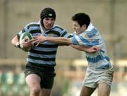 3 March 2005; Simon Nelson, St Gerard's School, Bray, in action against Rory Keaveney, Blackrock College. Leinster Schools Senior Cup Semi-Final, St Gerard's School, Bray v Blackrock College, Lansdowne Road, Dublin. Picture credit; David Levingstone / SPORTSFILE