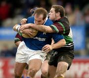 26 February 2005; Keith Gleeson, St. Mary's, in action against Francis Cooney, De La Salle Palmerston. Leinster Senior Cup Final, St. Mary's v De La Salle Palmerston, Donnybrook, Dublin. Picture credit; Brendan Moran / SPORTSFILE