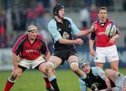 20 February 2005; Dan Turner, Glasgow Rugby, in action against Gordon McIlwham, Munster. Celtic League 2004-2005, Pool 1, Munster v Glasgow Rugby, Thomond Park, Limerick. Picture credit; Kieran Clancy / SPORTSFILE
