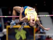 6 March 2005; Sweden's Stefan Holm in action during the Men's High Jump event. 28th European Indoor Championships, The Palacio de Deportes Comunidad de Madrid indoor hall, Madrid, Spain. Picture credit; Pat Murphy / SPORTSFILE
