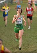 8 December 2013; Ireland's Sara Treacy comes home to finish in 31st place in the Women's Senior Race during the Spar European Cross Country Championships 2013. Friendship Park, Belgrade, Serbia. Picture credit: Brendan Moran / SPORTSFILE